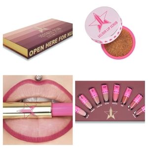 JSC Lip Bundle:Mini Nude Liquid Lipsticks, Scrub, and Liner